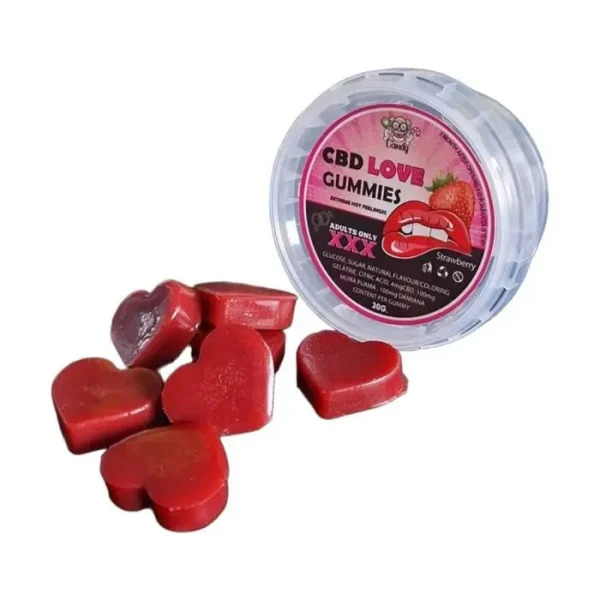 Dr. Candy CBD Love Gummies – Strawberry Heart-Shaped Sex Sweets